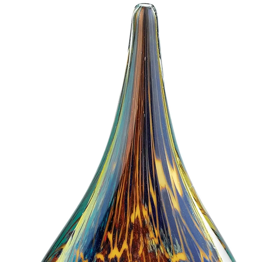 11 MultiColor Art Glass Teardrop on Crystal Base By Homeroots