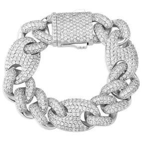 20mm Miami Cuban G-Link Bracelet in White Gold