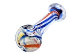 3" Colorful Line Glass Weed Pipe