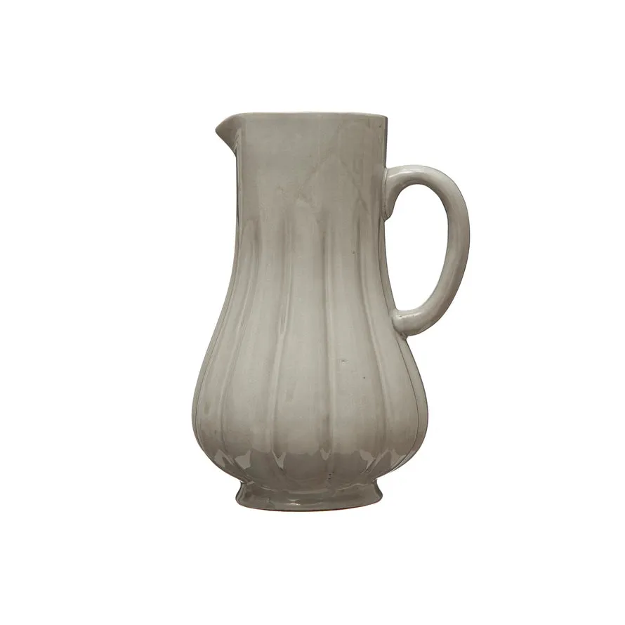 62oz. White Fluted Pitcher