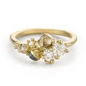 Antique Diamond Tumbling Cluster Ring