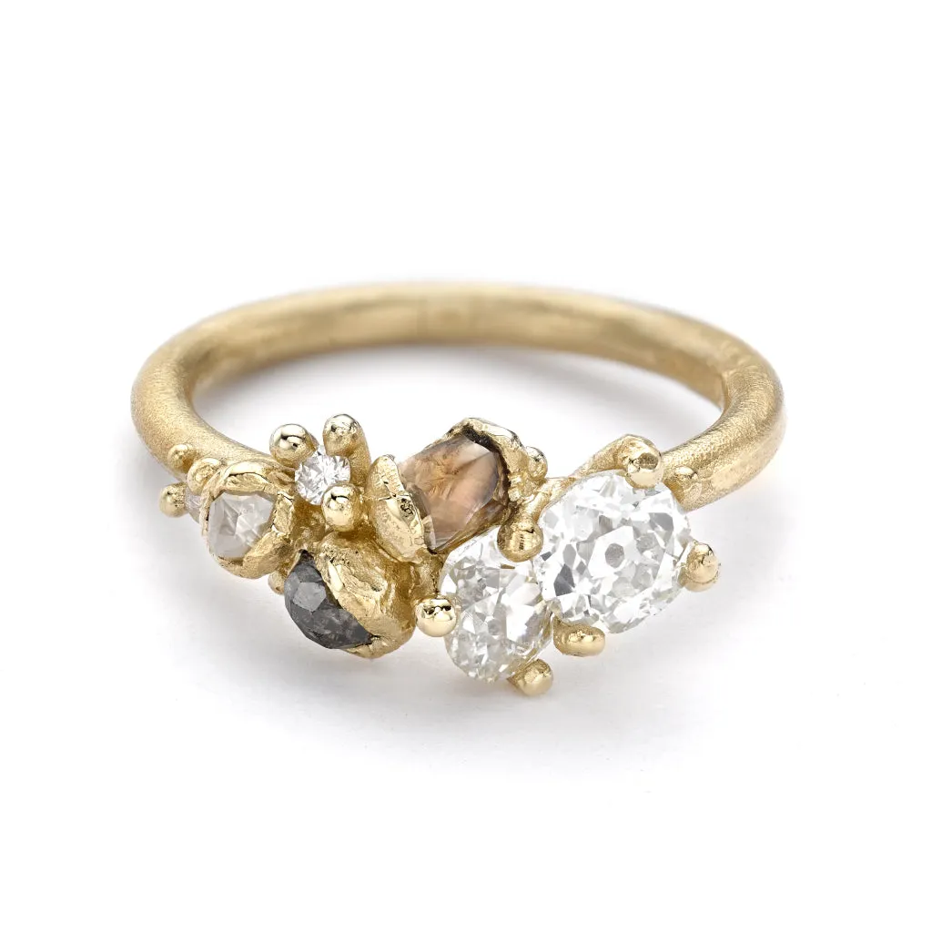 Antique Diamond Tumbling Cluster Ring