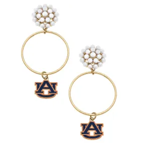 Auburn Tigers Pearl Cluster Earrings