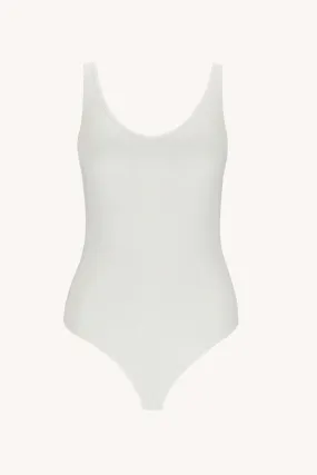 Bodysuit Deep V Neck in Weiß