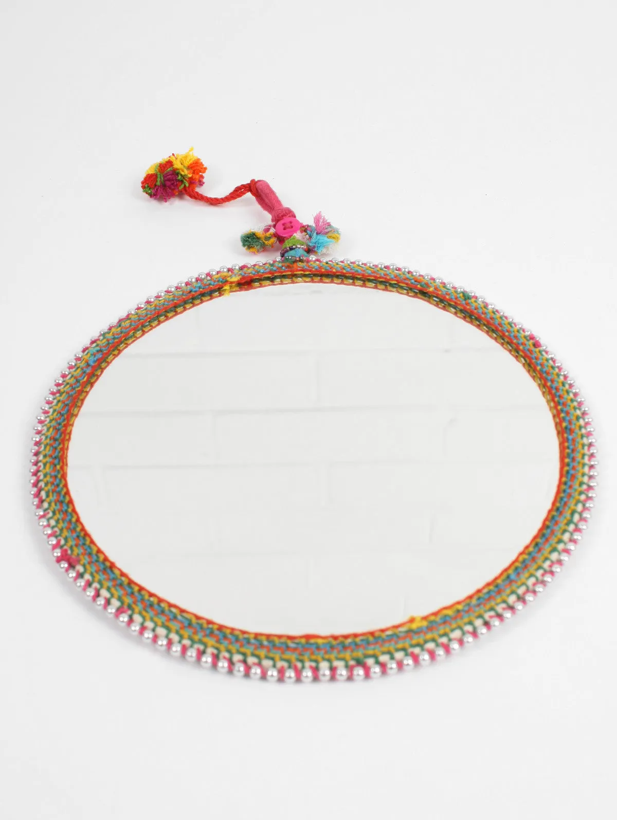 Boho Beaded Mirrors, Silver