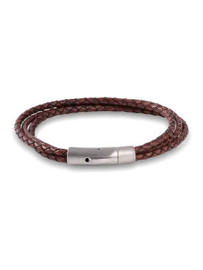 Braided Leather Bracelet - Brown