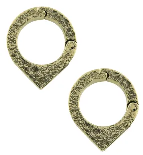 Cusp Triangle Abalone Brass Hinged Hoop Ear Weights