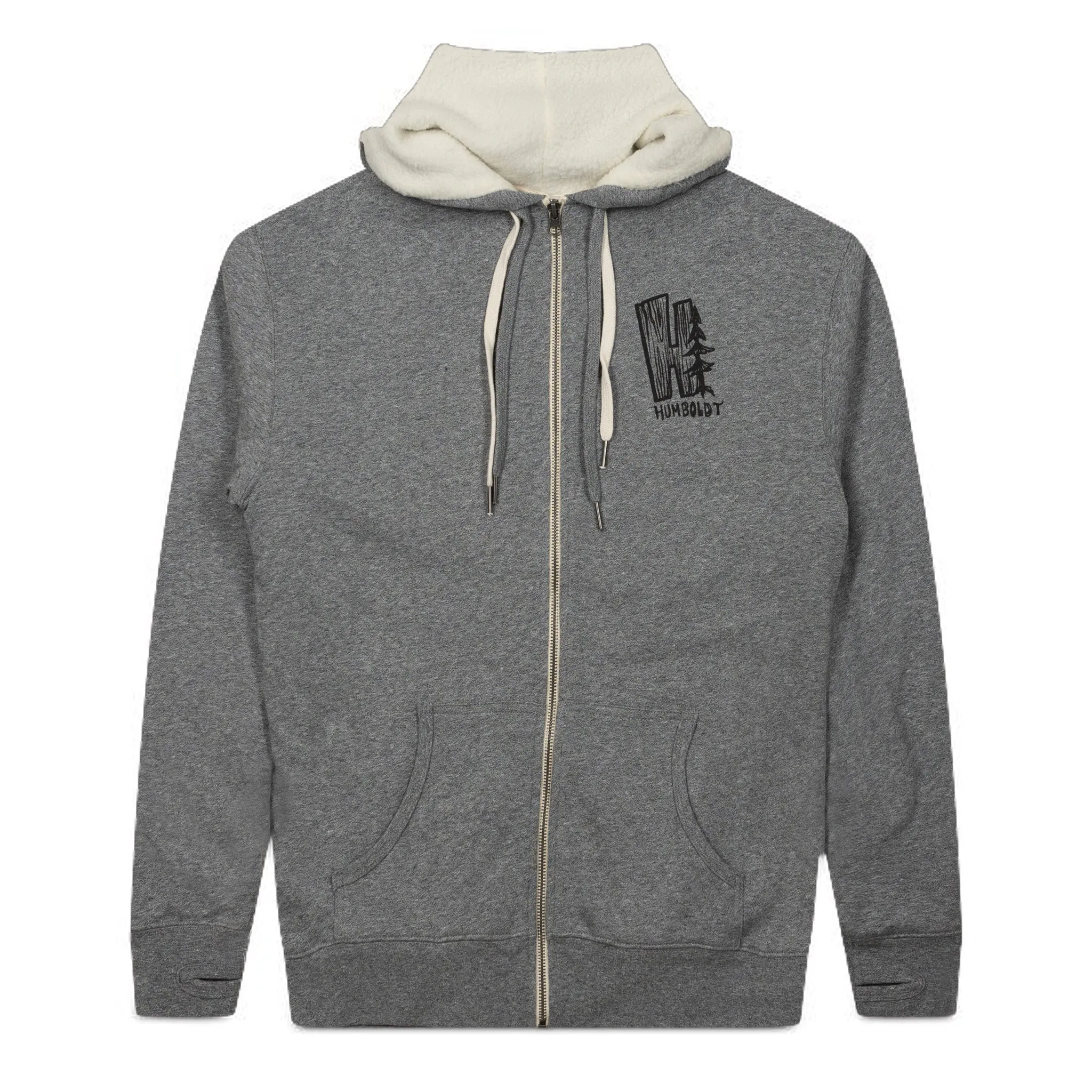 Deep Woods Sherpa Lined Zipper Hoodie Salt & Pepper