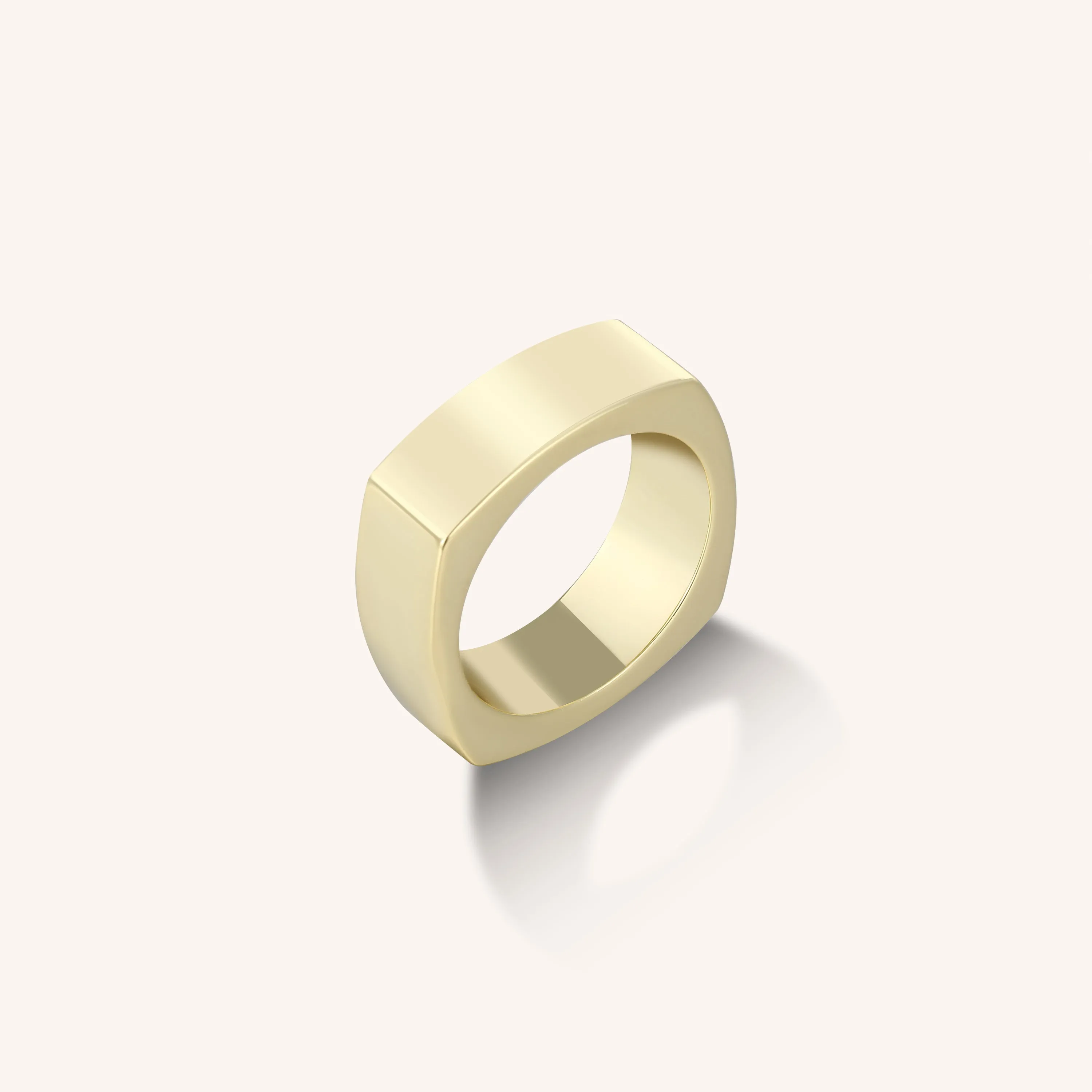 Euro Square Gold Ring