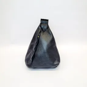 Gia leather black triangle backpack