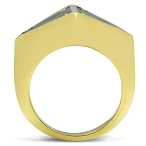 GL325 IP Gold(Ion Plating) Brass Ring with Epoxy in Jet