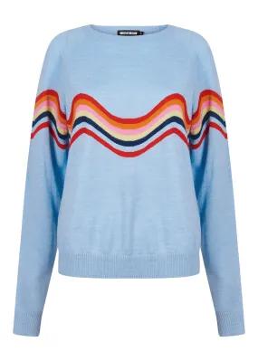 House of Holland Wavy Peace Cut Out Jumper (Blue)