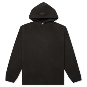 Kid's Knit Hoodie - Off Black