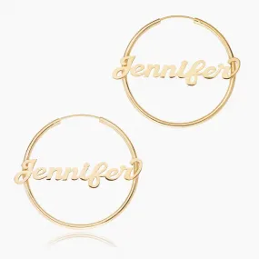 Large Name Hoop Earrings - 4 Sizes