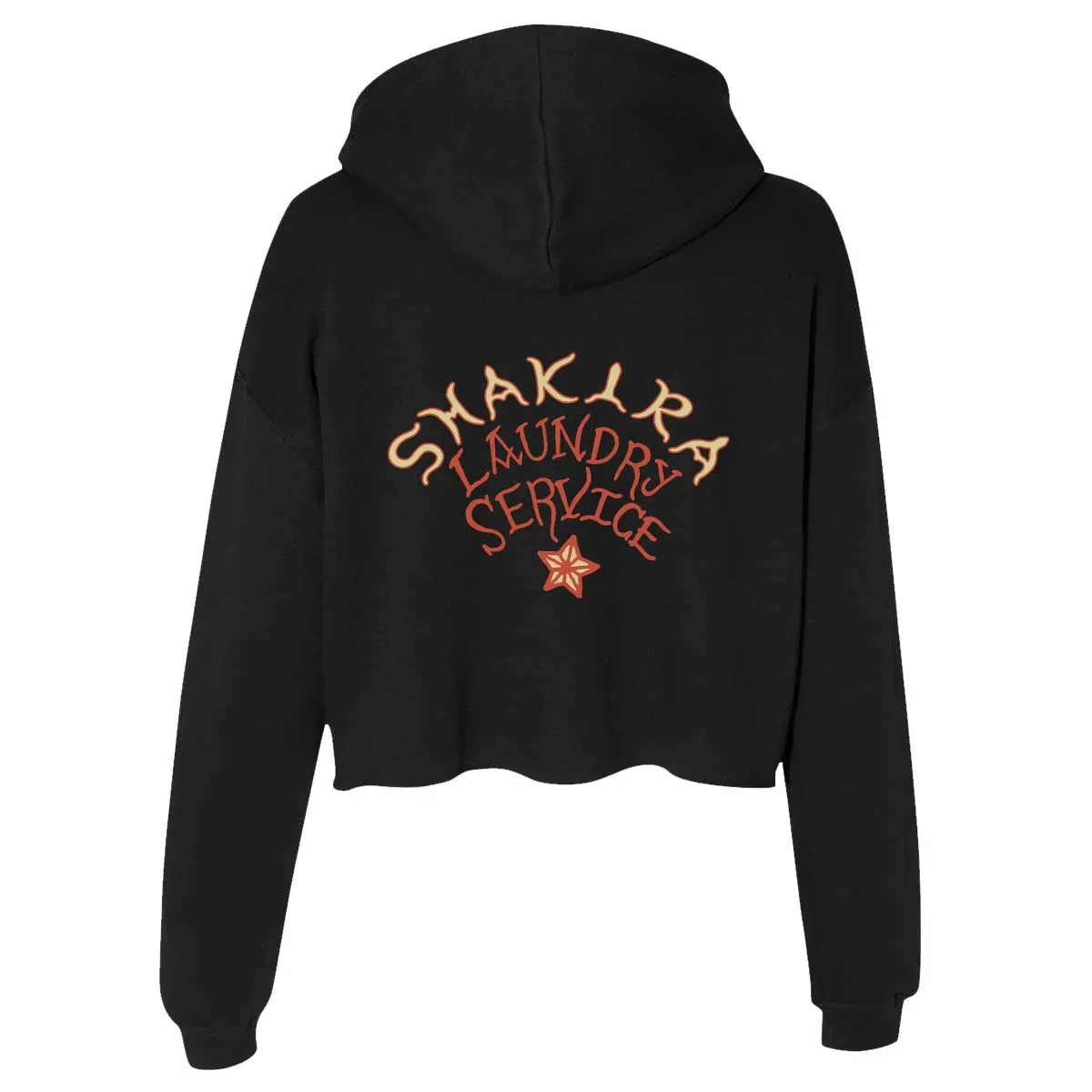 Laundry Service Logo Ladies Cropped Hoodie - Black