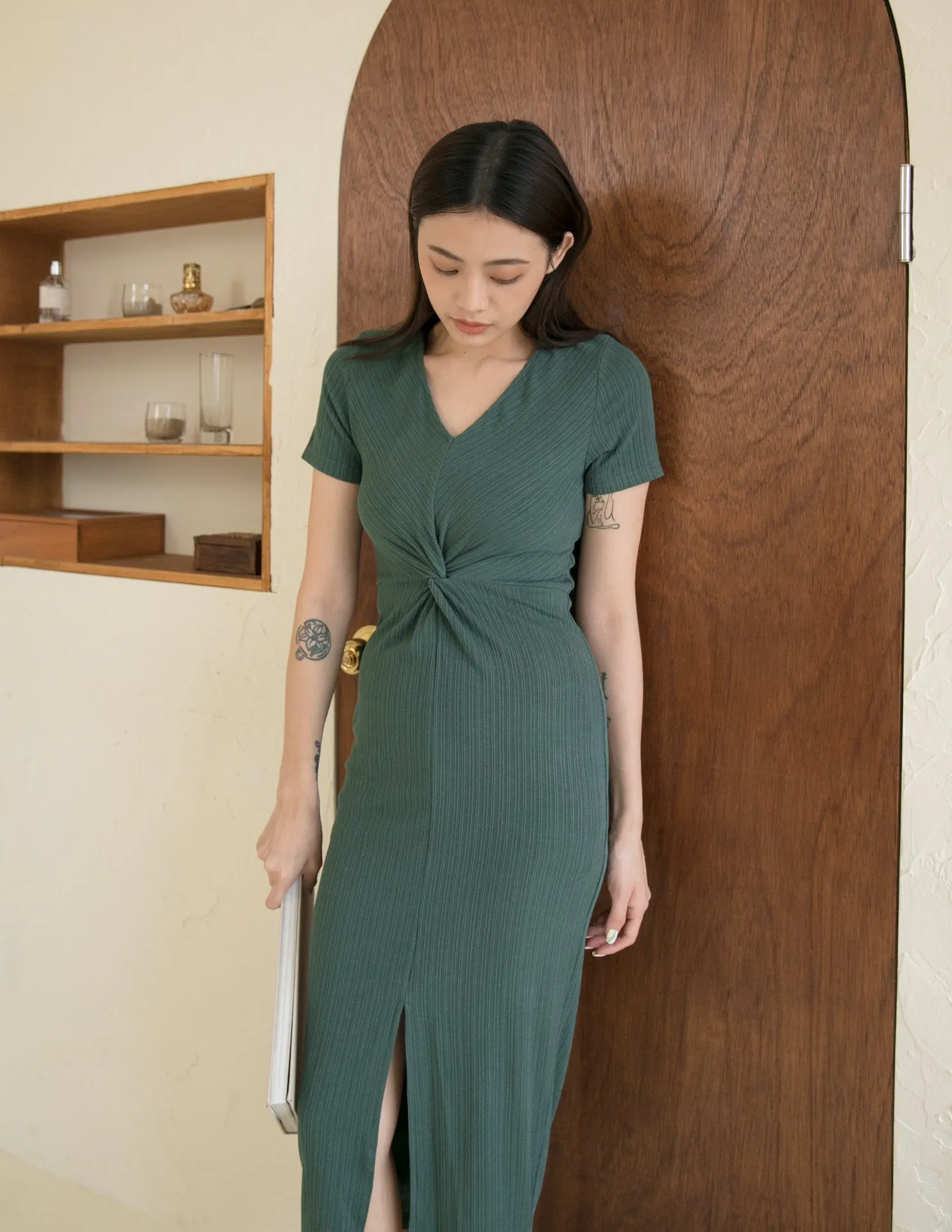 Mae Midi Dress in Green