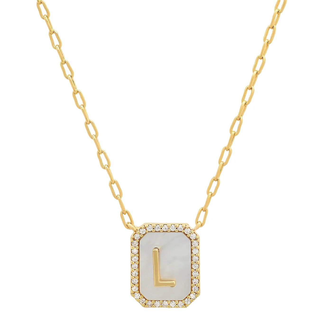 Mother Of Pearl Monogram Necklace