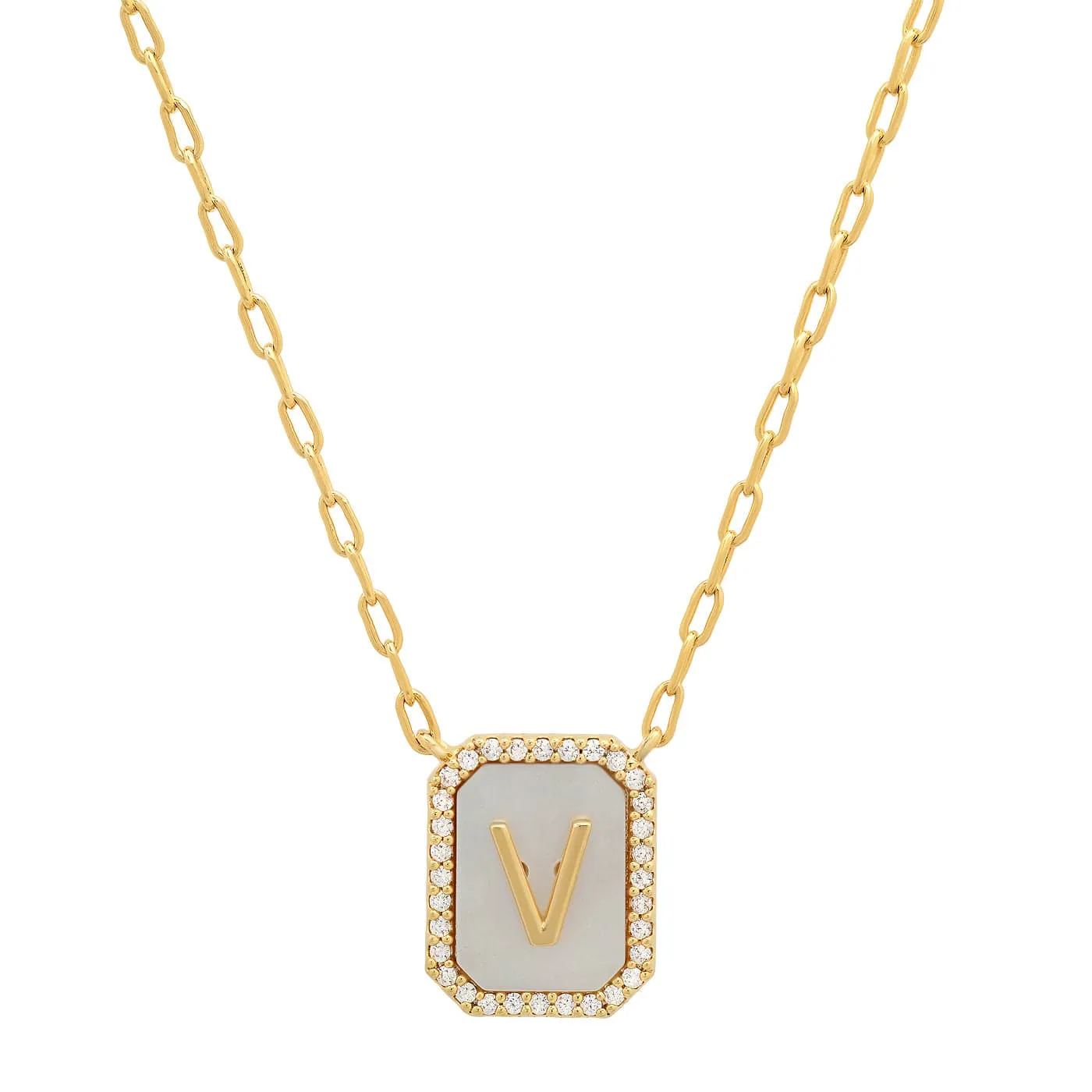 Mother Of Pearl Monogram Necklace