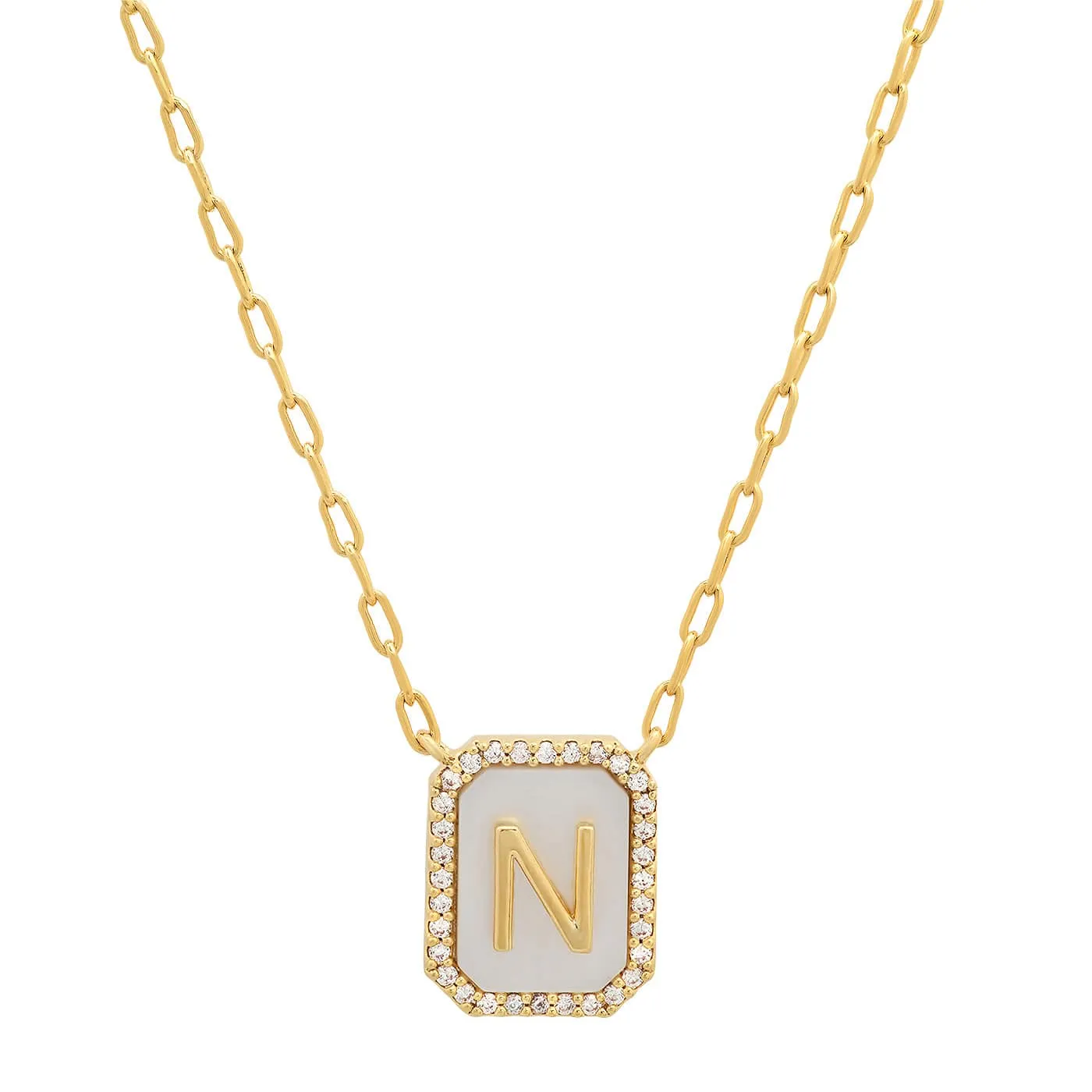 Mother Of Pearl Monogram Necklace