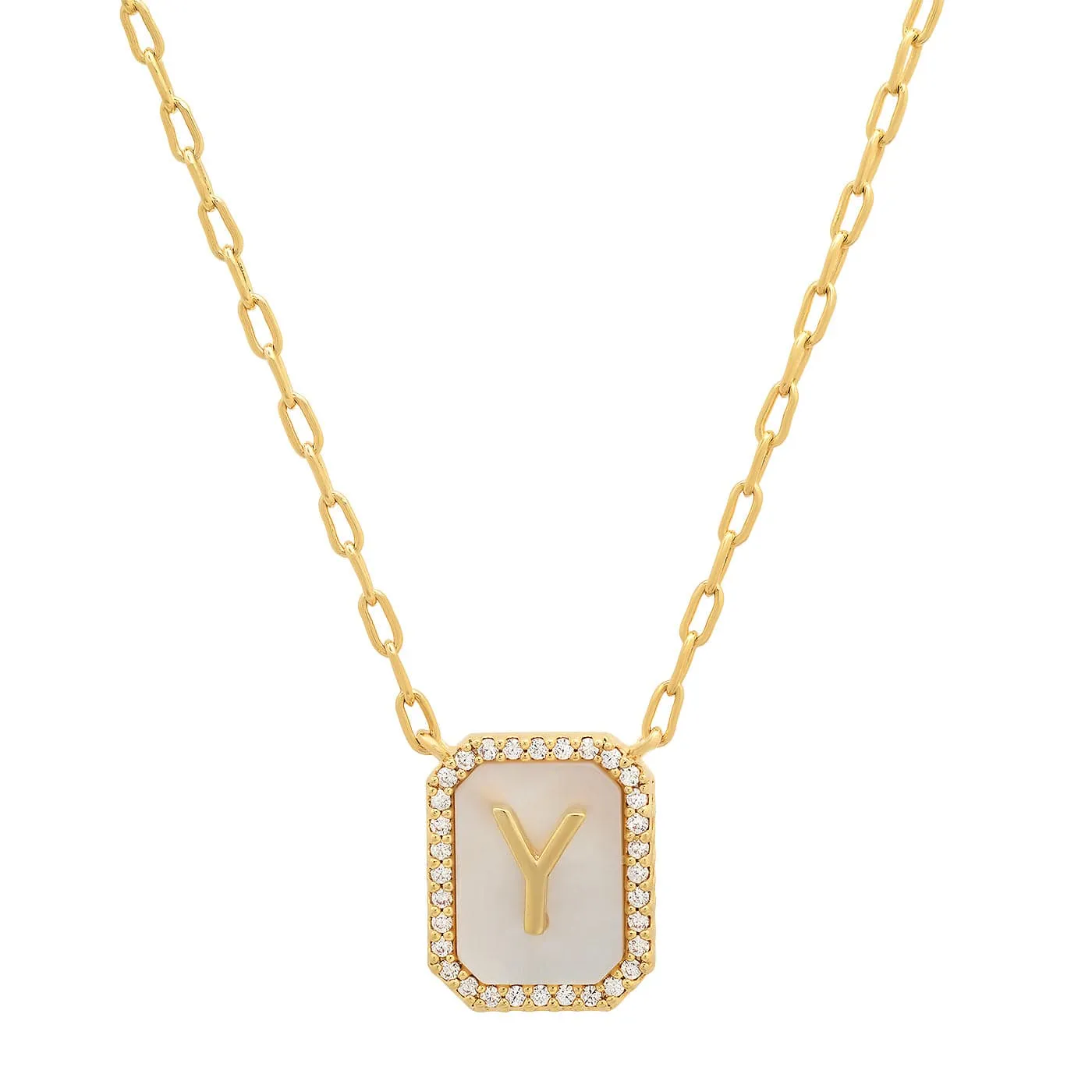 Mother Of Pearl Monogram Necklace