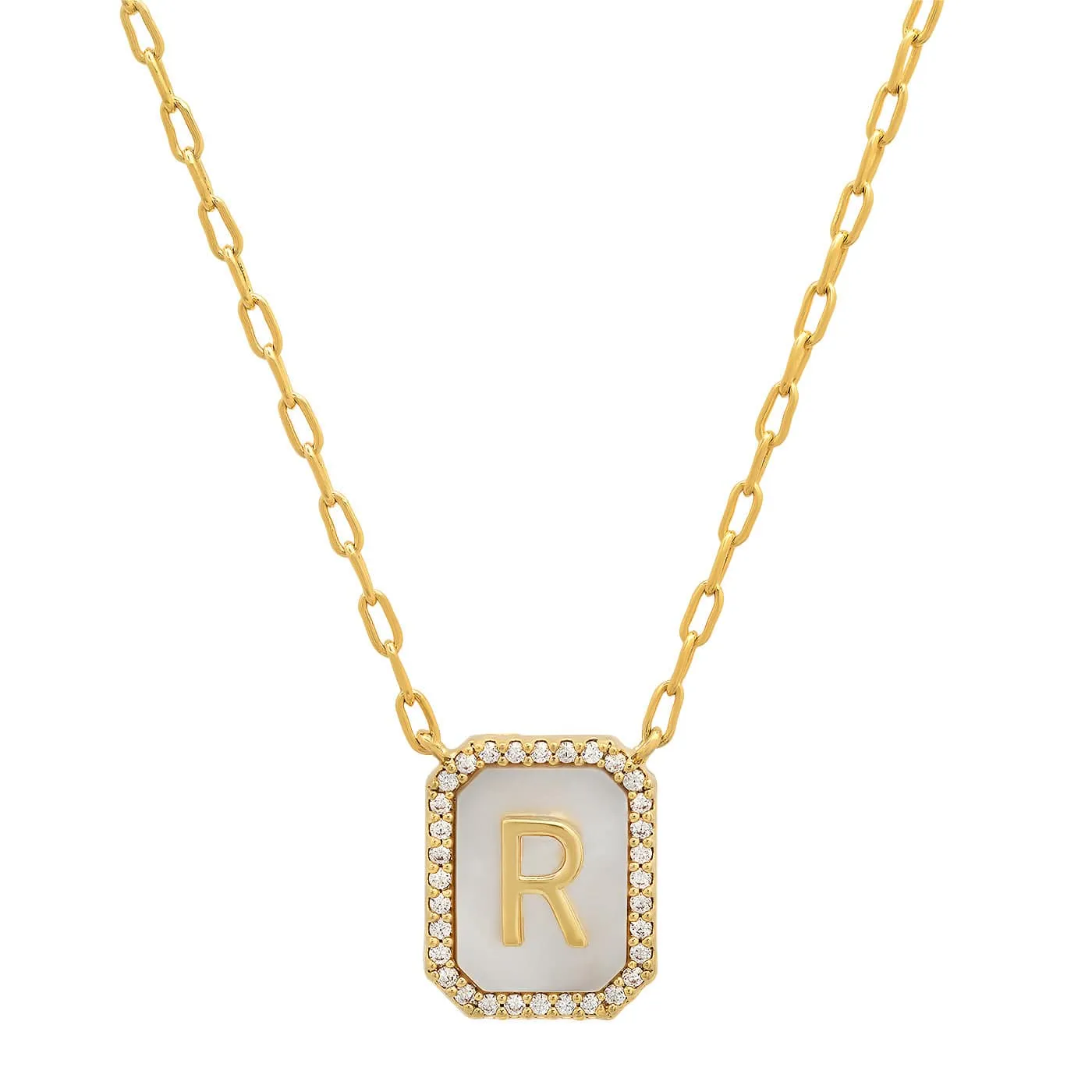 Mother Of Pearl Monogram Necklace