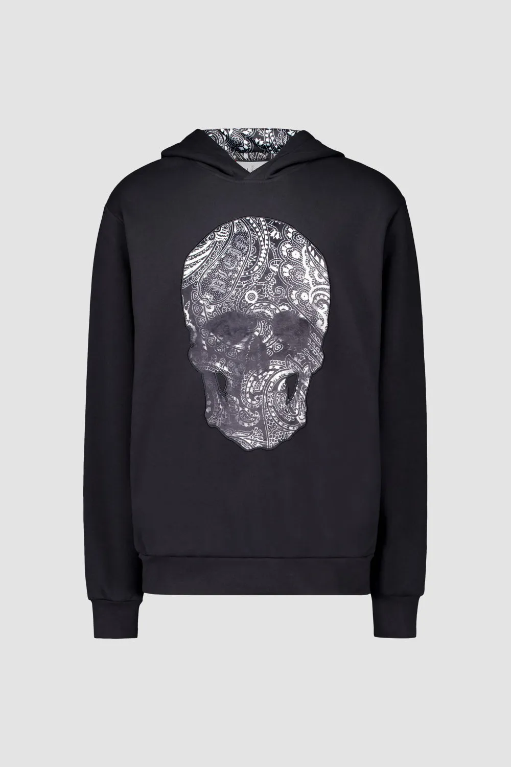 Philipp Plein Black Paisley Skull Hoodie