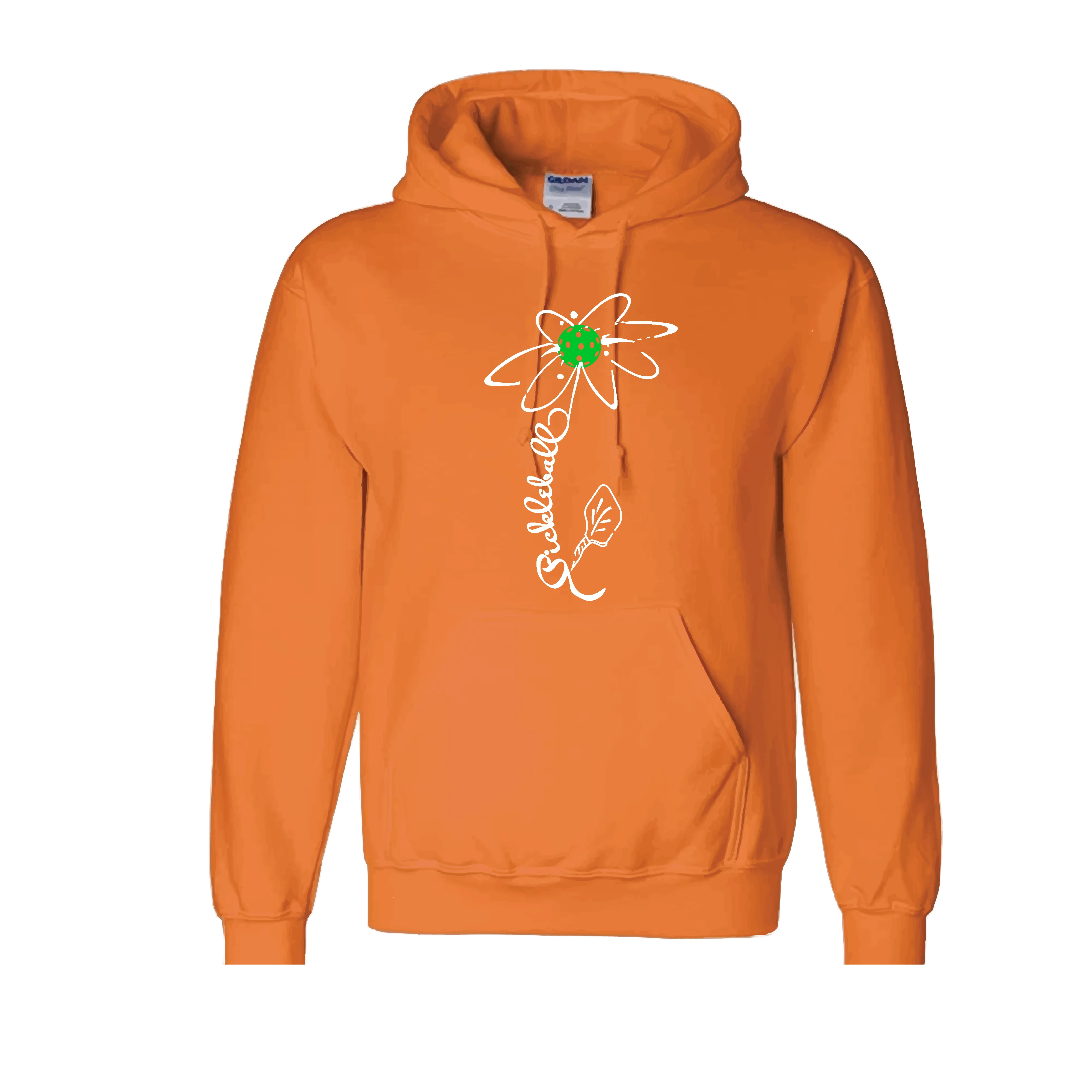 Pickleball Flower (Yellow, Cyan or Green) | Unisex Hoodie Athletic Sweatshirt | 50% Cotton/50% Polyester