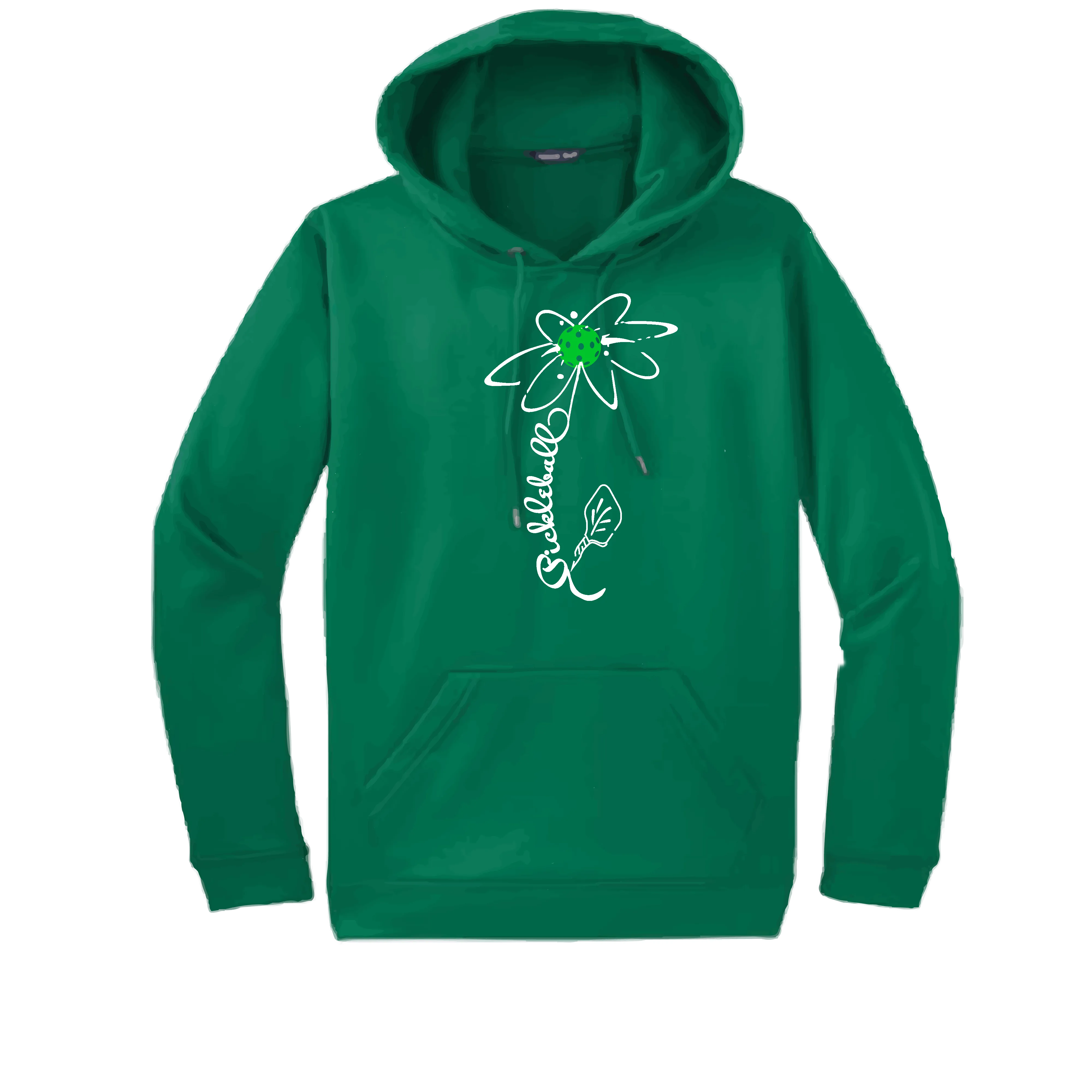 Pickleball Flower (Yellow, Cyan or Green) | Unisex Hoodie Athletic Sweatshirt | 50% Cotton/50% Polyester