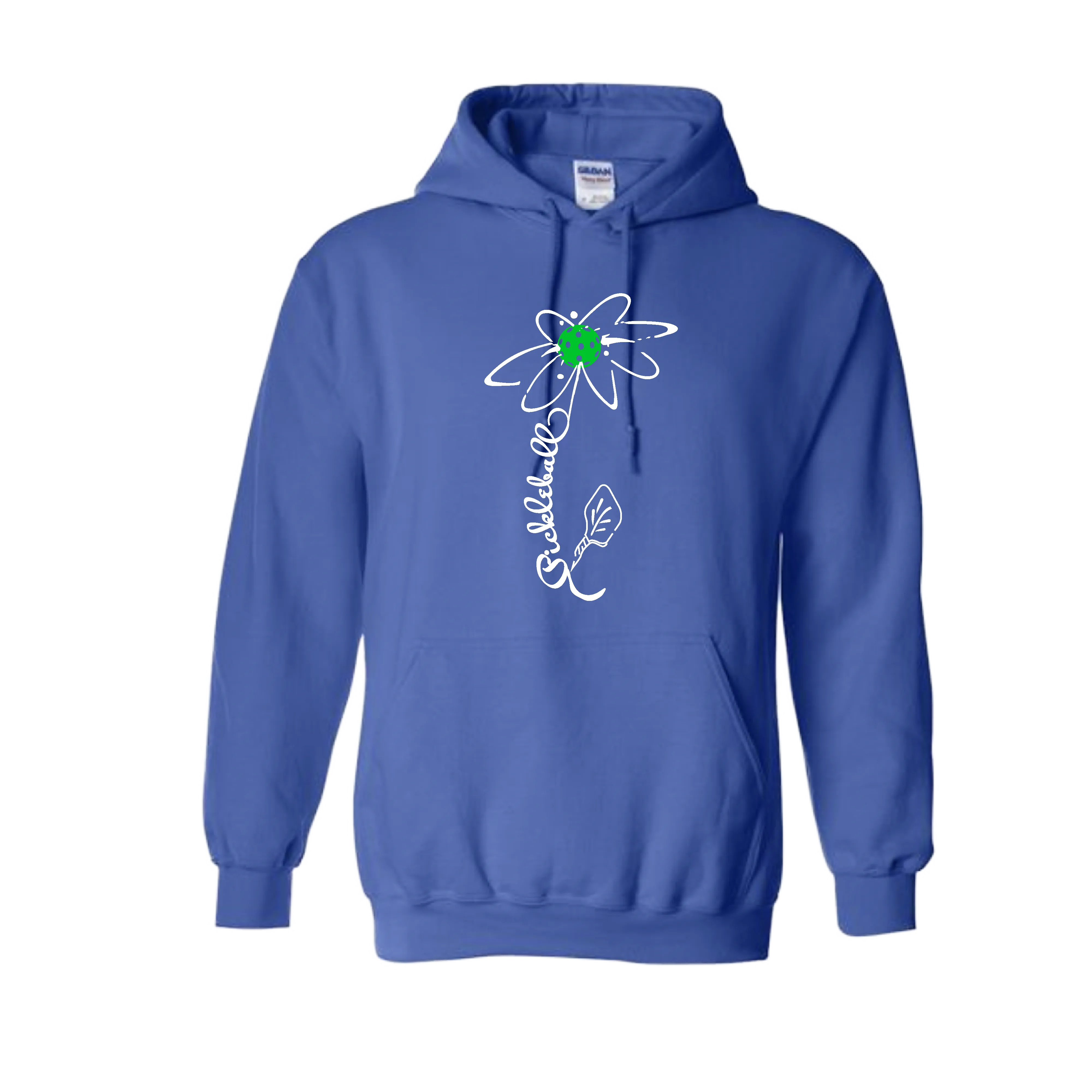 Pickleball Flower (Yellow, Cyan or Green) | Unisex Hoodie Athletic Sweatshirt | 50% Cotton/50% Polyester