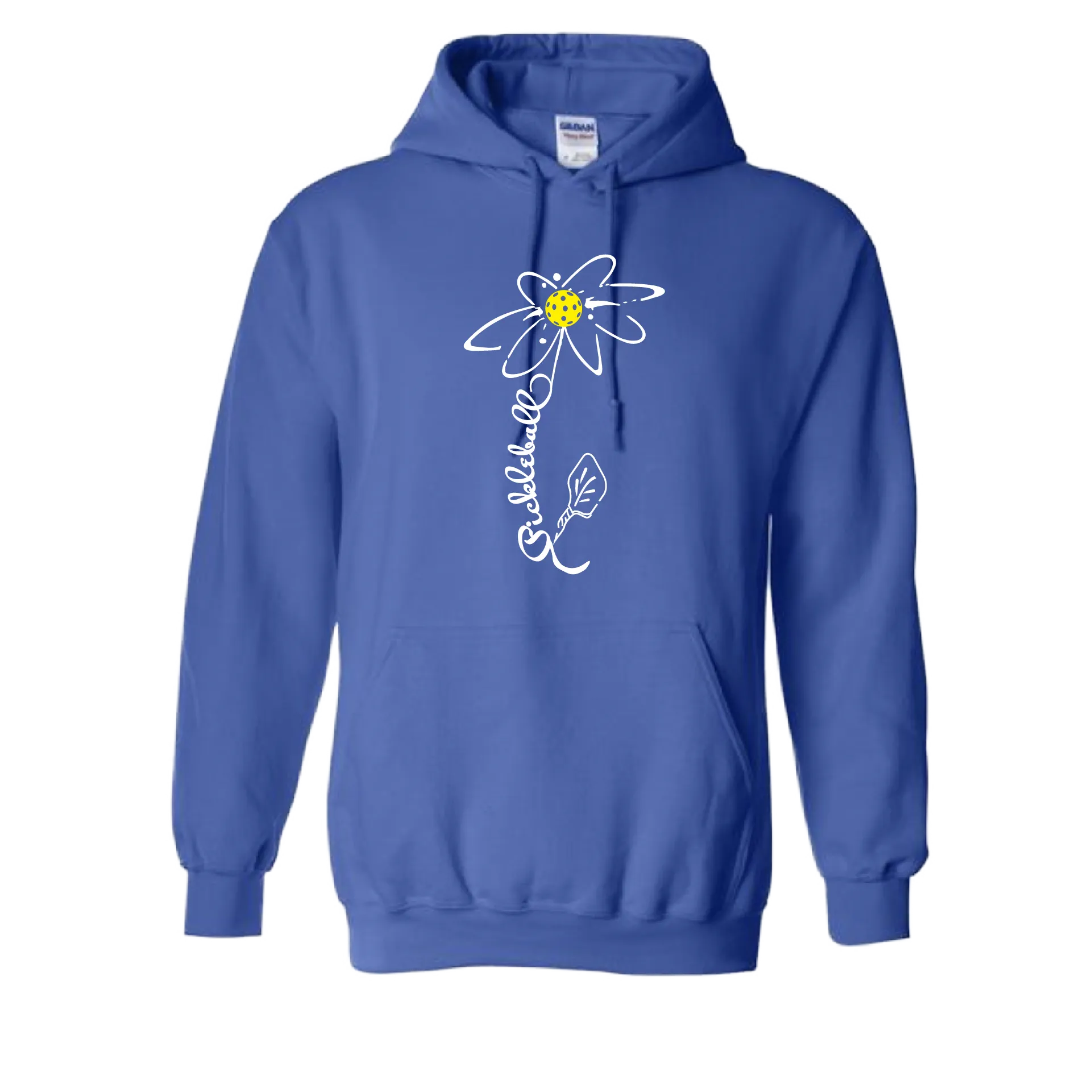 Pickleball Flower (Yellow, Cyan or Green) | Unisex Hoodie Athletic Sweatshirt | 50% Cotton/50% Polyester