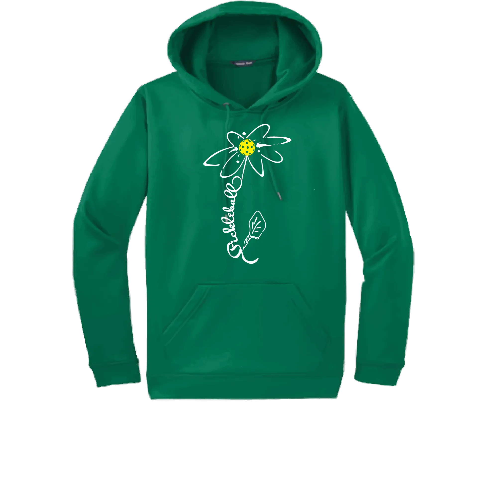 Pickleball Flower (Yellow, Cyan or Green) | Unisex Hoodie Athletic Sweatshirt | 50% Cotton/50% Polyester