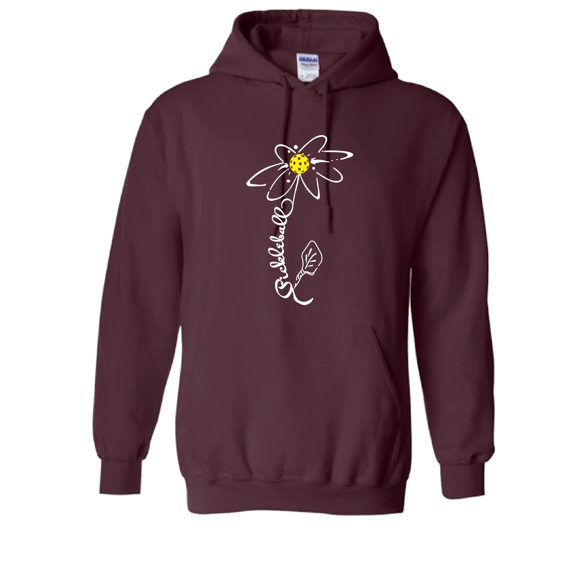 Pickleball Flower (Yellow, Cyan or Green) | Unisex Hoodie Athletic Sweatshirt | 50% Cotton/50% Polyester