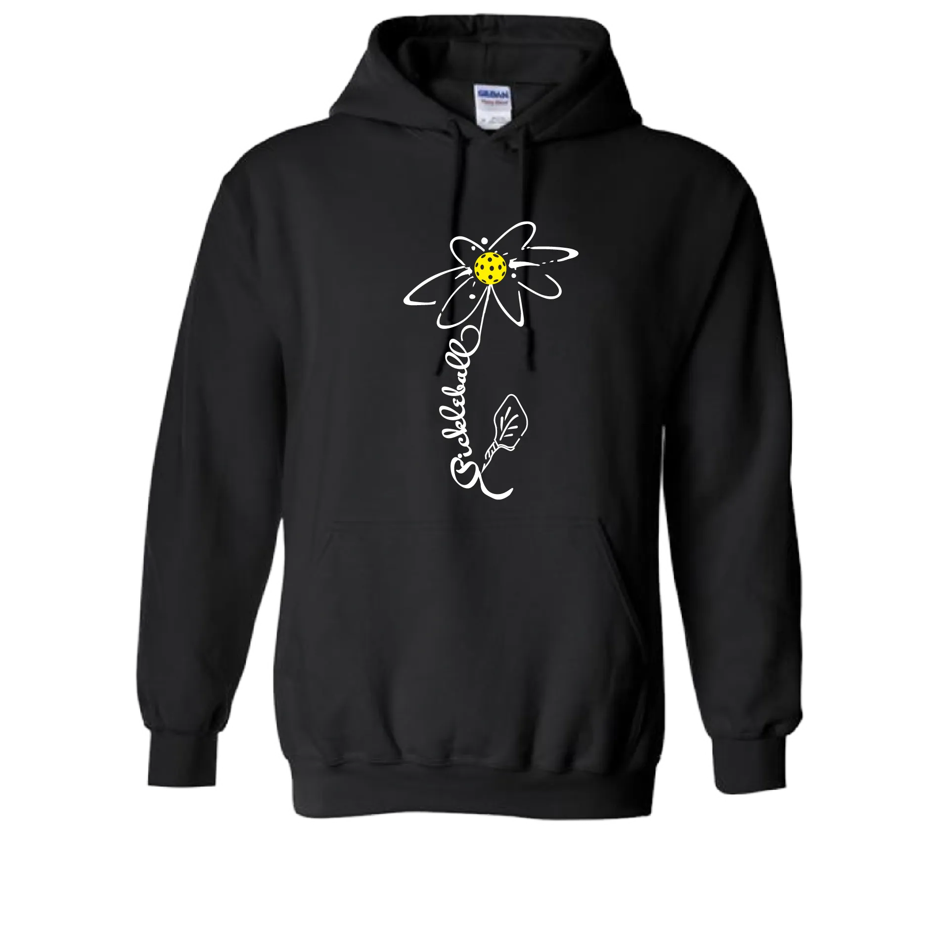 Pickleball Flower (Yellow, Cyan or Green) | Unisex Hoodie Athletic Sweatshirt | 50% Cotton/50% Polyester