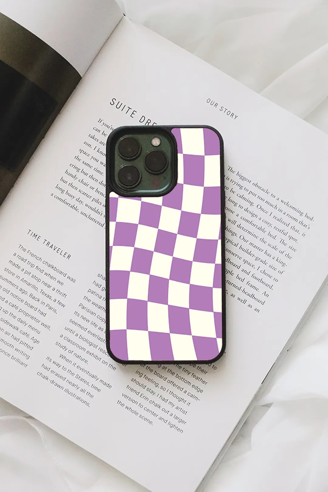 Purple Checkered iPhone case