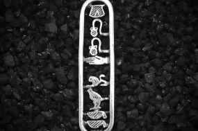 "Good Luck" Cartouche Hieroglyph Ancient Egyptian Charm | 925 Sterling Silver, Oxidized or 18K Gold Plated | Jewelry Making Pendant