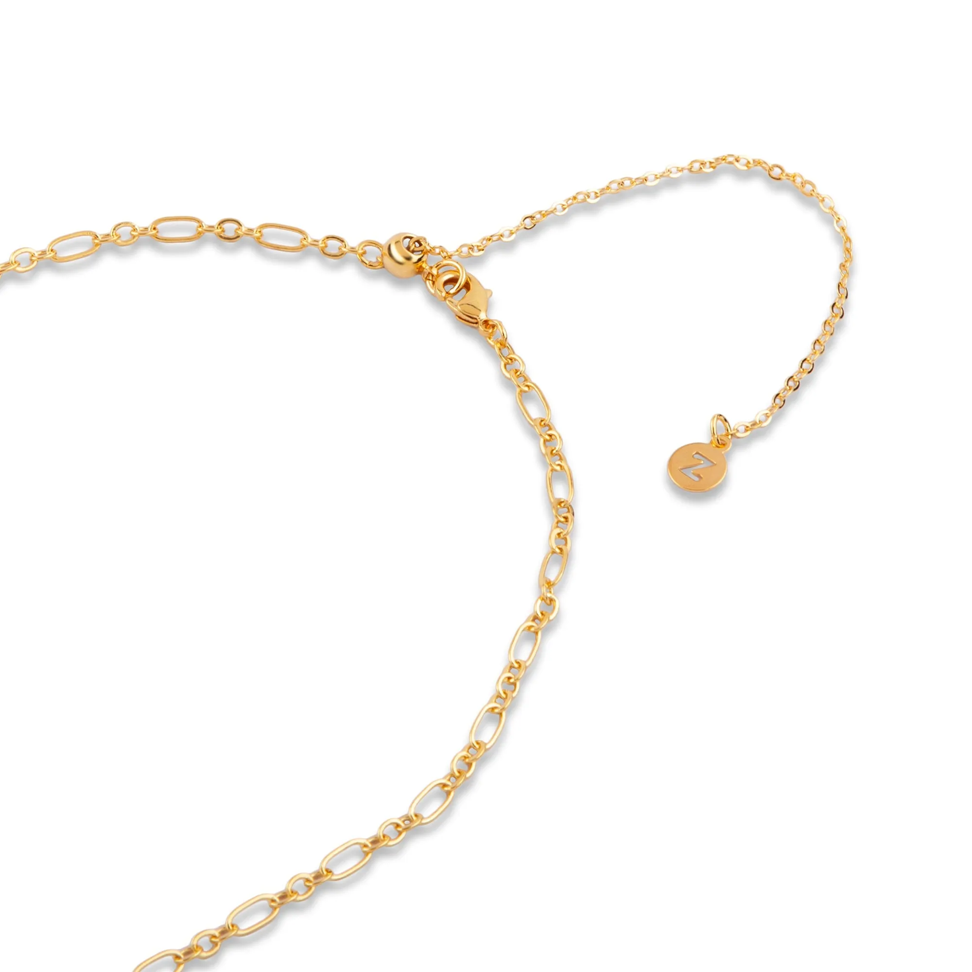 Real Gold-Plated Z Sparkle Y-Chain Necklace