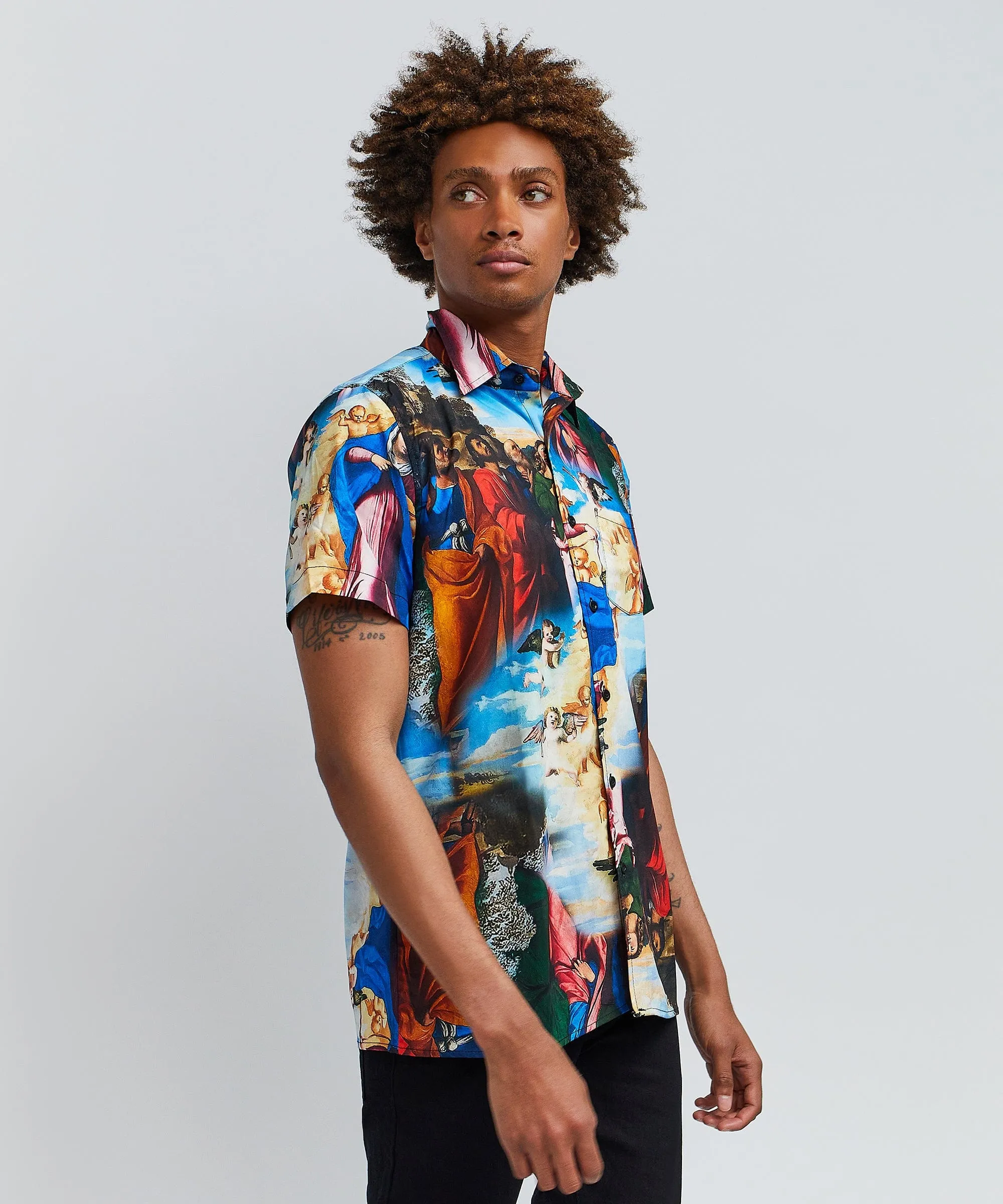 Reason Renaissance Allover Print Short Sleeve Shirt