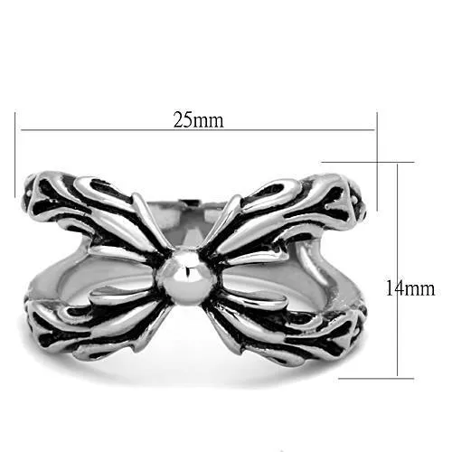 TK1605 High polished (no plating) Stainless Steel Ring with Epoxy in Jet