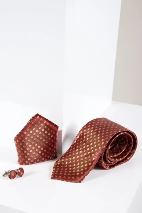 TS TUBES - Orange Spot Tie and Pocket Square Set