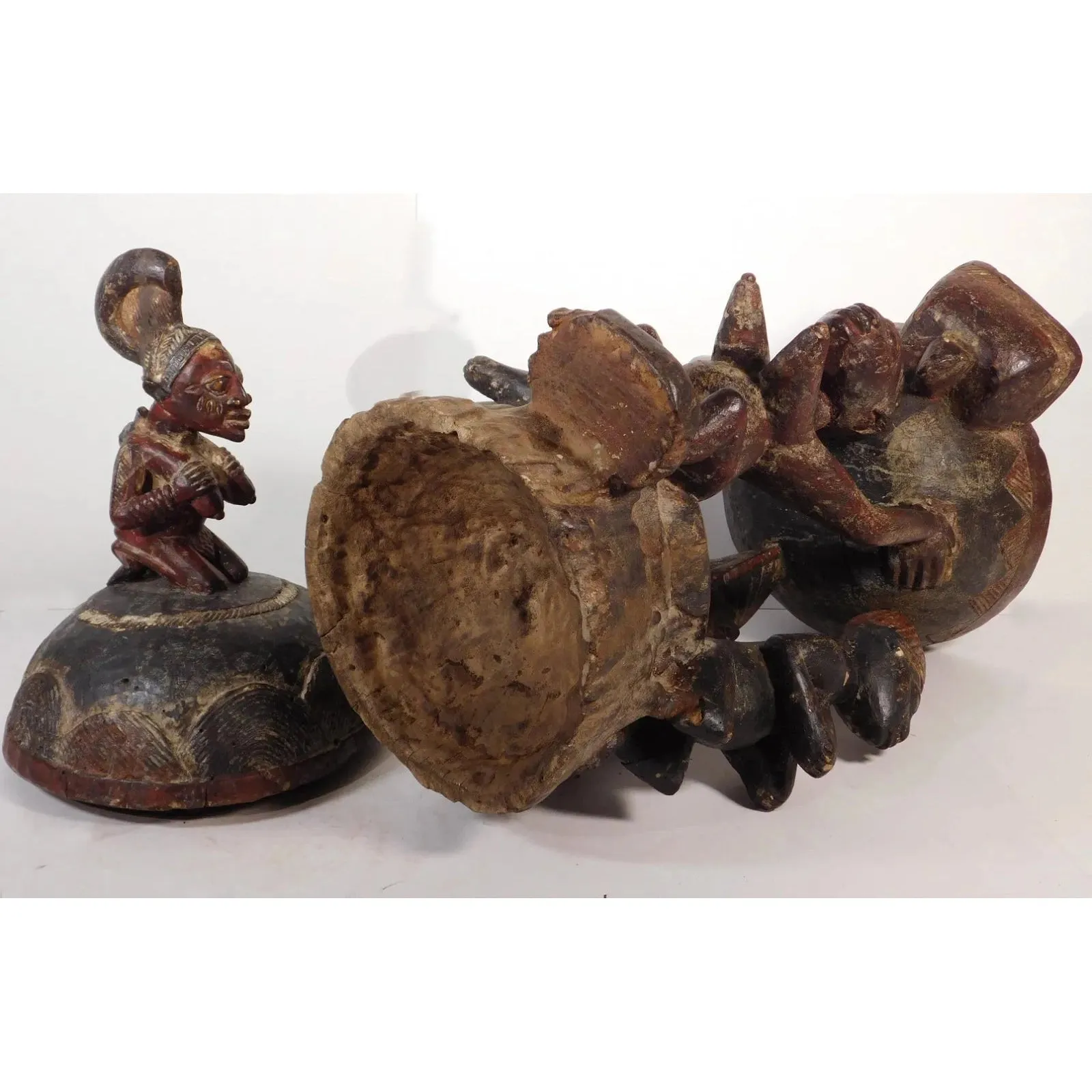 Yoruba Ceremonial Bowl With 5 Figures, Nigeria #1109